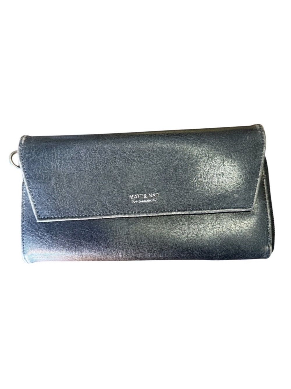 MATT & NAT Black Vegan Leather Wallet Wristlet *Missing wrist strap